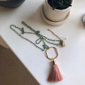 New Jane Marie Tassel Necklace in Dusty Rose